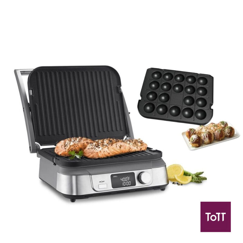 griddler with non-stick deep pan with Cuisinart takoyaki plate